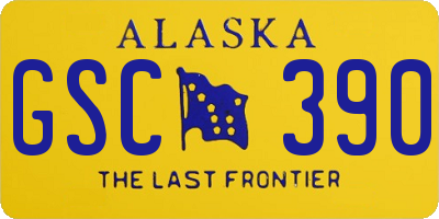 AK license plate GSC390