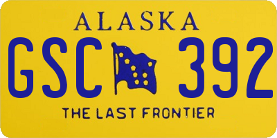 AK license plate GSC392