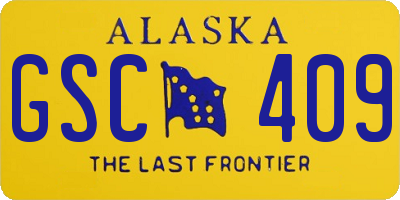 AK license plate GSC409