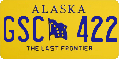 AK license plate GSC422