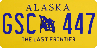 AK license plate GSC447