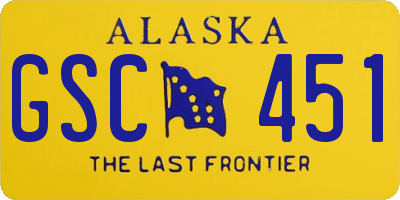 AK license plate GSC451