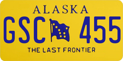 AK license plate GSC455