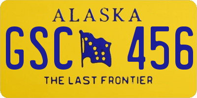 AK license plate GSC456