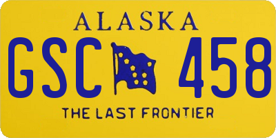 AK license plate GSC458