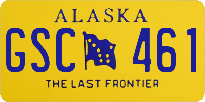 AK license plate GSC461
