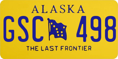 AK license plate GSC498