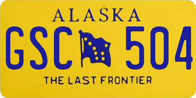 AK license plate GSC504