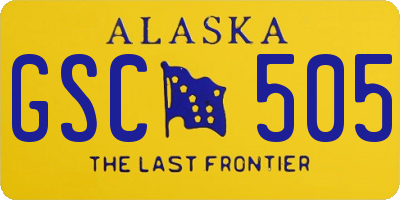AK license plate GSC505