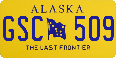 AK license plate GSC509