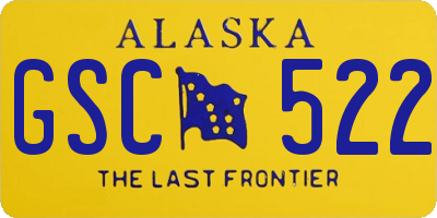 AK license plate GSC522
