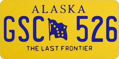 AK license plate GSC526