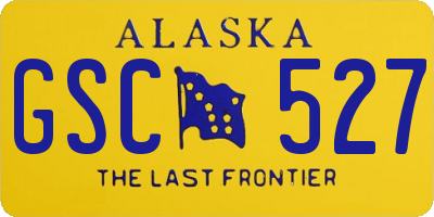 AK license plate GSC527
