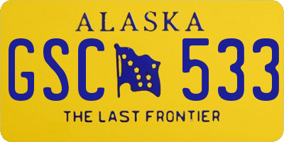 AK license plate GSC533