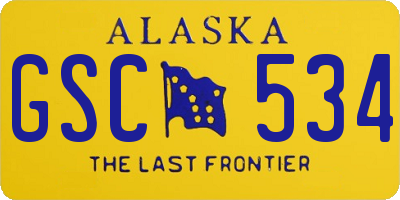AK license plate GSC534