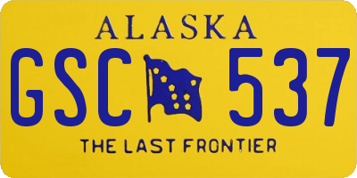 AK license plate GSC537