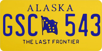 AK license plate GSC543