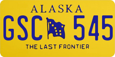 AK license plate GSC545