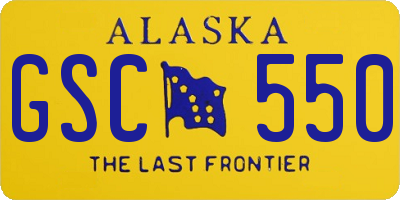 AK license plate GSC550