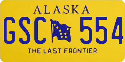 AK license plate GSC554