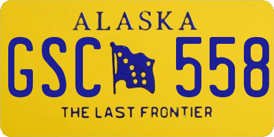 AK license plate GSC558