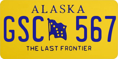 AK license plate GSC567