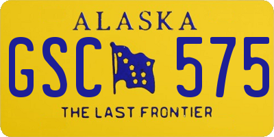 AK license plate GSC575