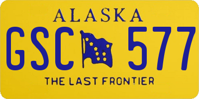 AK license plate GSC577