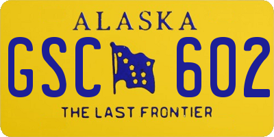 AK license plate GSC602
