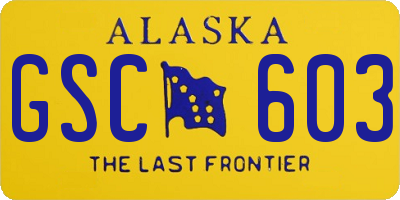 AK license plate GSC603