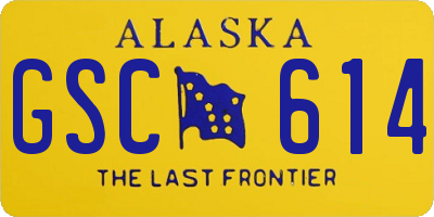 AK license plate GSC614