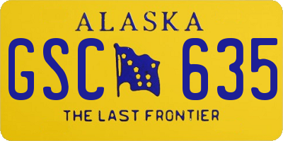 AK license plate GSC635