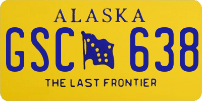 AK license plate GSC638