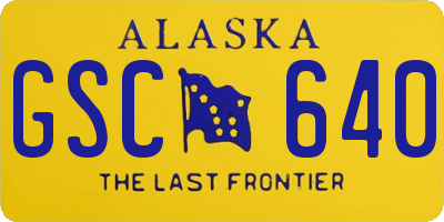 AK license plate GSC640