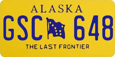 AK license plate GSC648