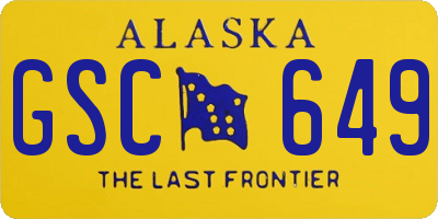 AK license plate GSC649
