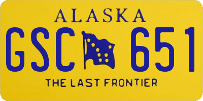 AK license plate GSC651