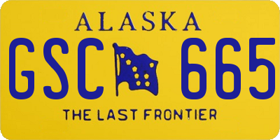 AK license plate GSC665