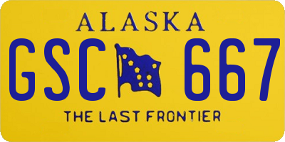 AK license plate GSC667