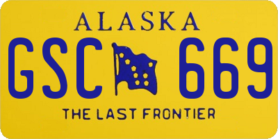 AK license plate GSC669