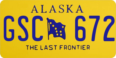 AK license plate GSC672