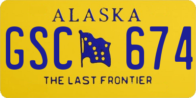 AK license plate GSC674