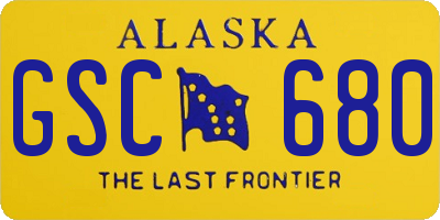 AK license plate GSC680