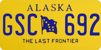 AK license plate GSC692