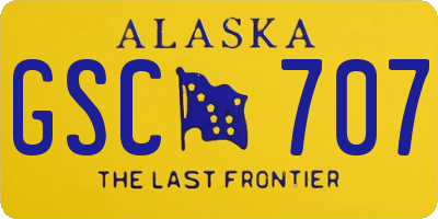 AK license plate GSC707