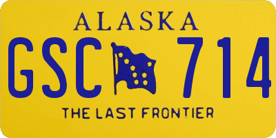 AK license plate GSC714