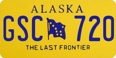 AK license plate GSC720