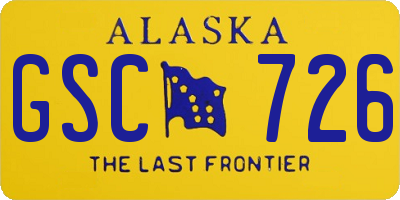 AK license plate GSC726
