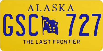 AK license plate GSC727