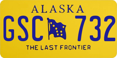 AK license plate GSC732